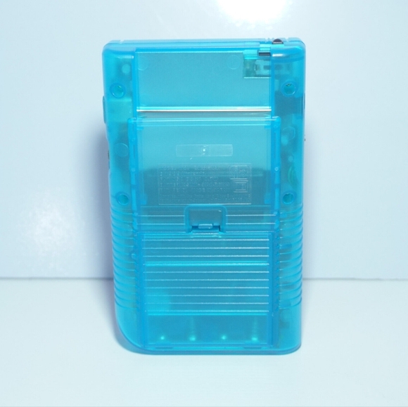 Transparent Clear Ocean Blue Game Boy (DMG-01) with 36 Color Backlit IPS Screen - Picture 4 of 8